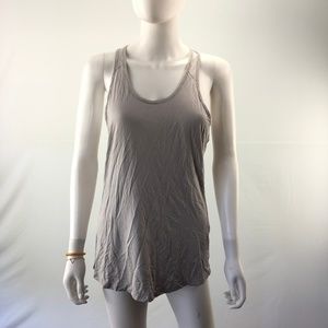 Tank Top Small Size Gray Pleated Back Sleeveless